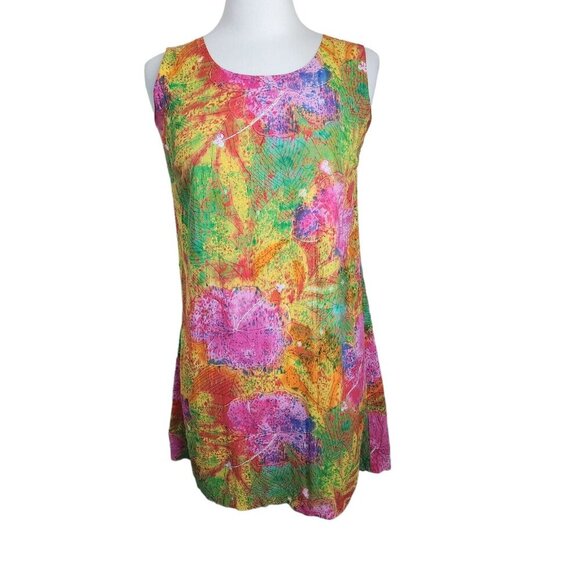 Jams World Vintage Sleeveless Dress Strokes Pattern Floral Size Small - Picture 14 of 14